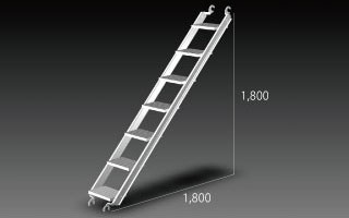 Aluminum ladder stair for frames